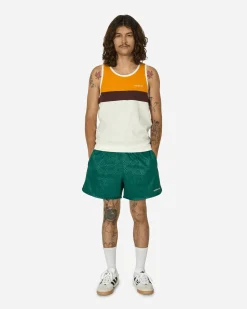 adidas T-Shirts^80s Rib Tank Top Off White / Orange / Brown