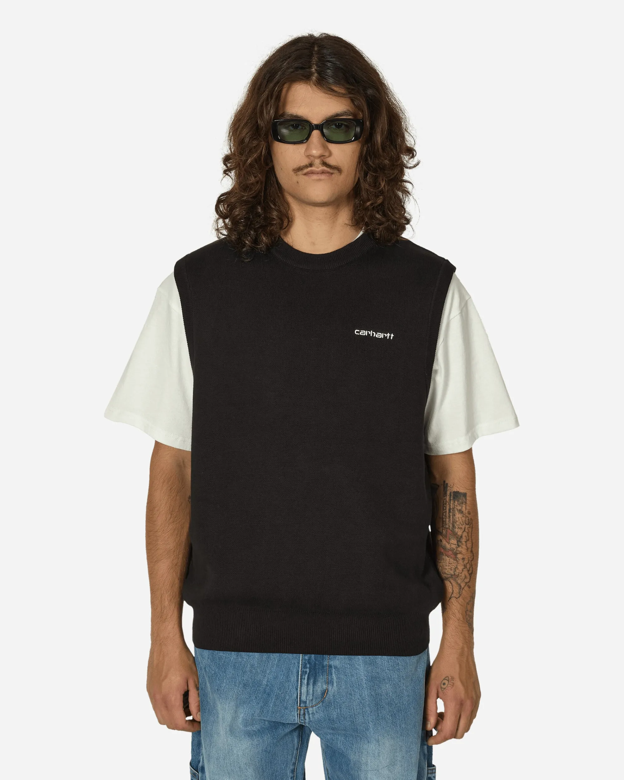 Carhartt WIP Knitwear^Script Vest Black