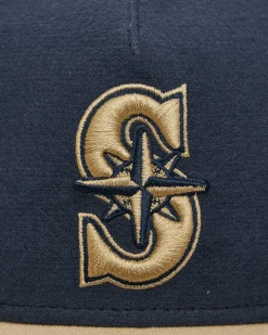 New Era Hats|Hats^Seattle Mariners Moleskin Crown 9FORTY A-Frame Adjustable Cap Navy