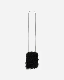 Dries Van Noten Tech And Audio^Shearling Phone Pouch Black