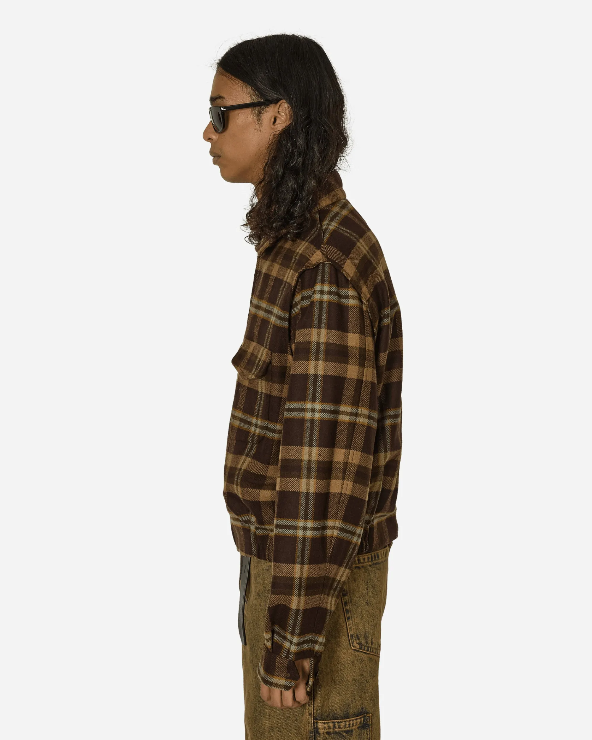 Random Identities Coats And Jackets^Simmo Tartan Vintage Zip-Up Jacket Brown