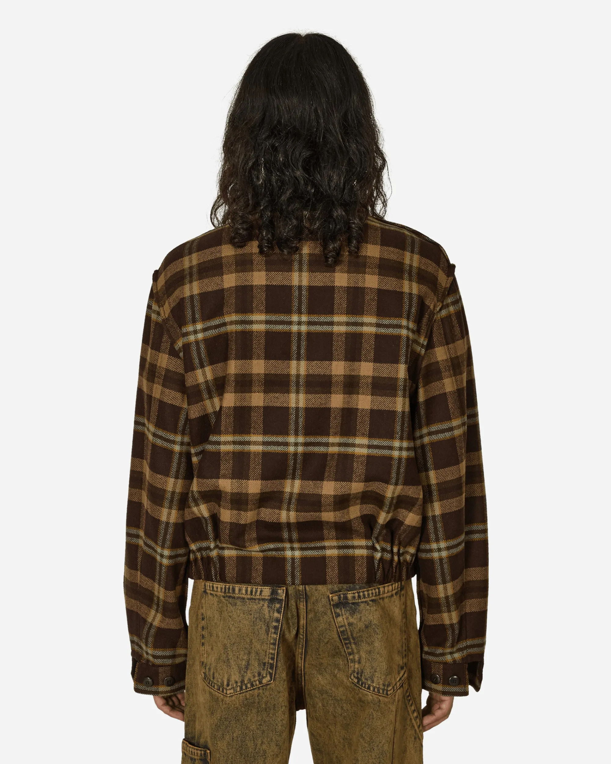 Random Identities Coats And Jackets^Simmo Tartan Vintage Zip-Up Jacket Brown