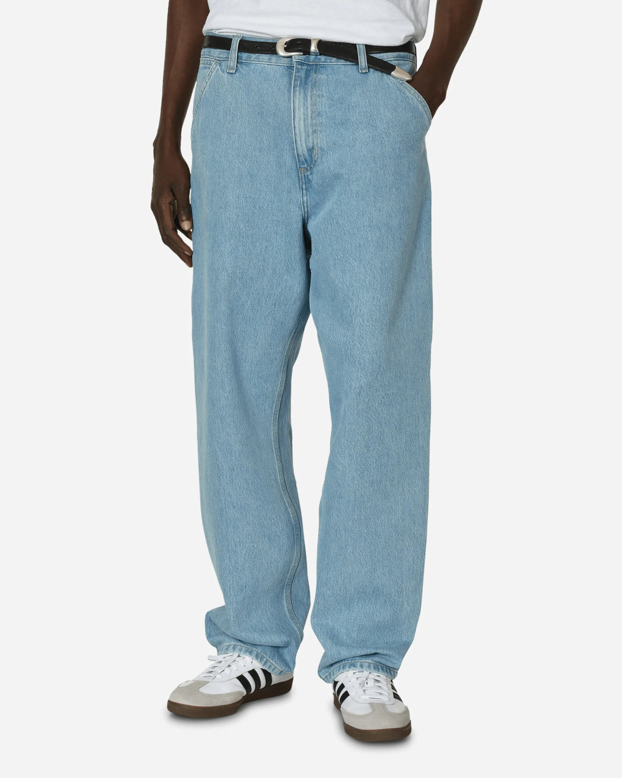 Carhartt WIP Pants^Single Knee Pants Blue (Heavy Stone Bleached)
