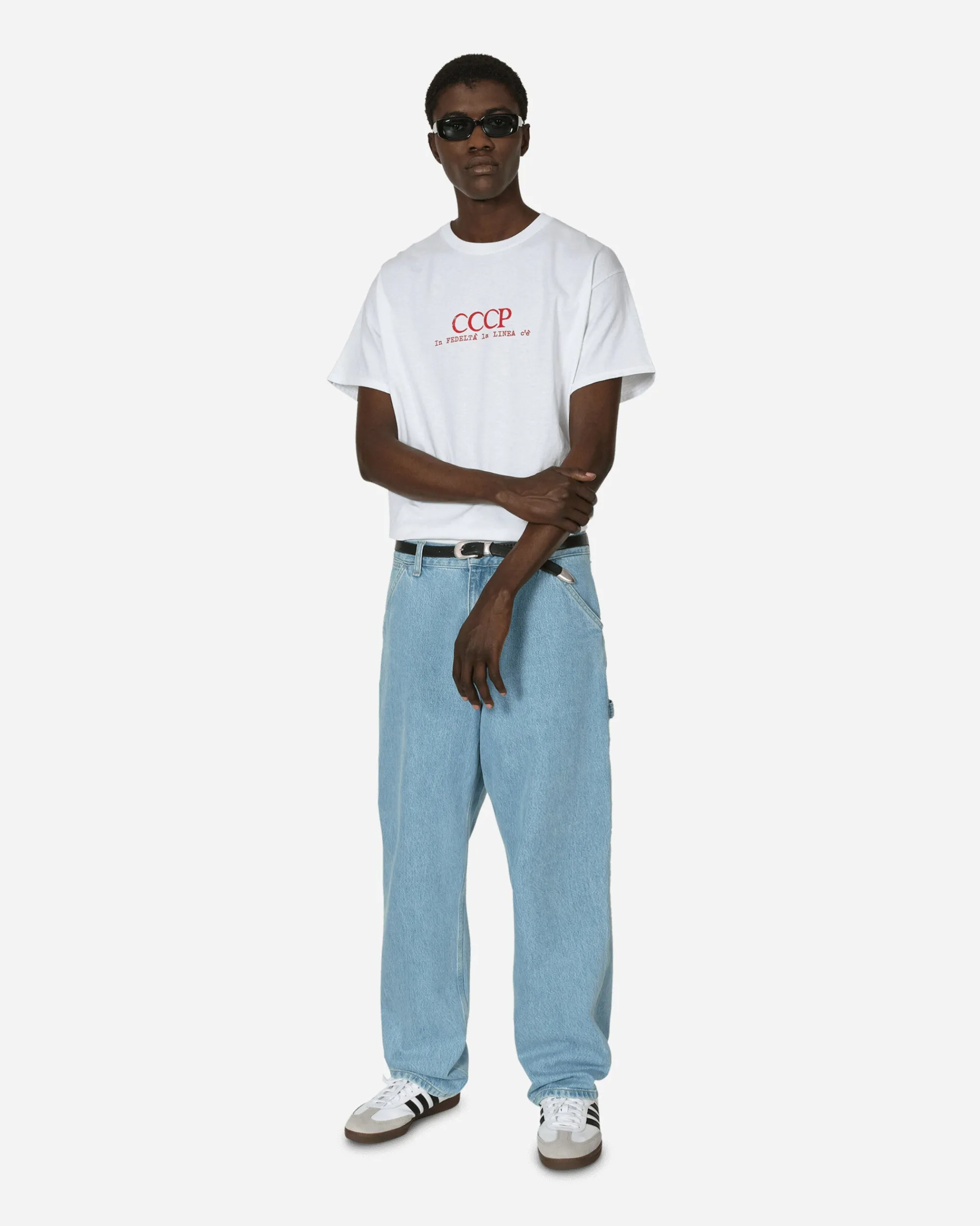 Carhartt WIP Pants^Single Knee Pants Blue (Heavy Stone Bleached)