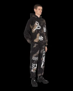 Brain Dead Sweatshirts^Slam Jam Acid Splatter Hooded Sweatshirt Black