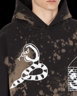 Brain Dead Sweatshirts^Slam Jam Acid Splatter Hooded Sweatshirt Black