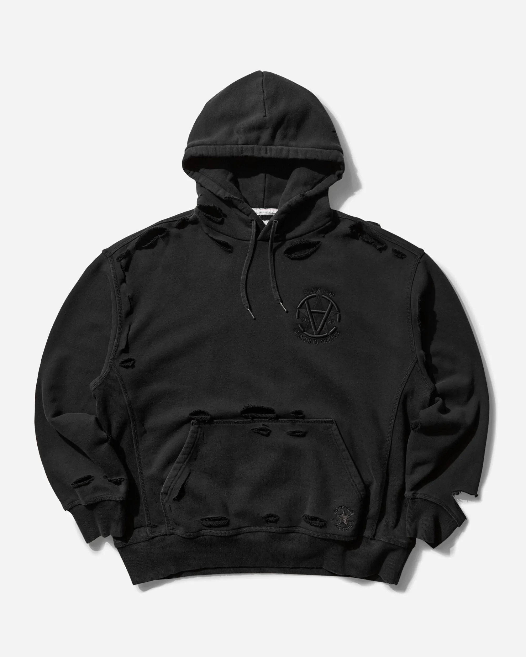 Converse Sweatshirts^Slam Jam Destroyed Hoodie Black