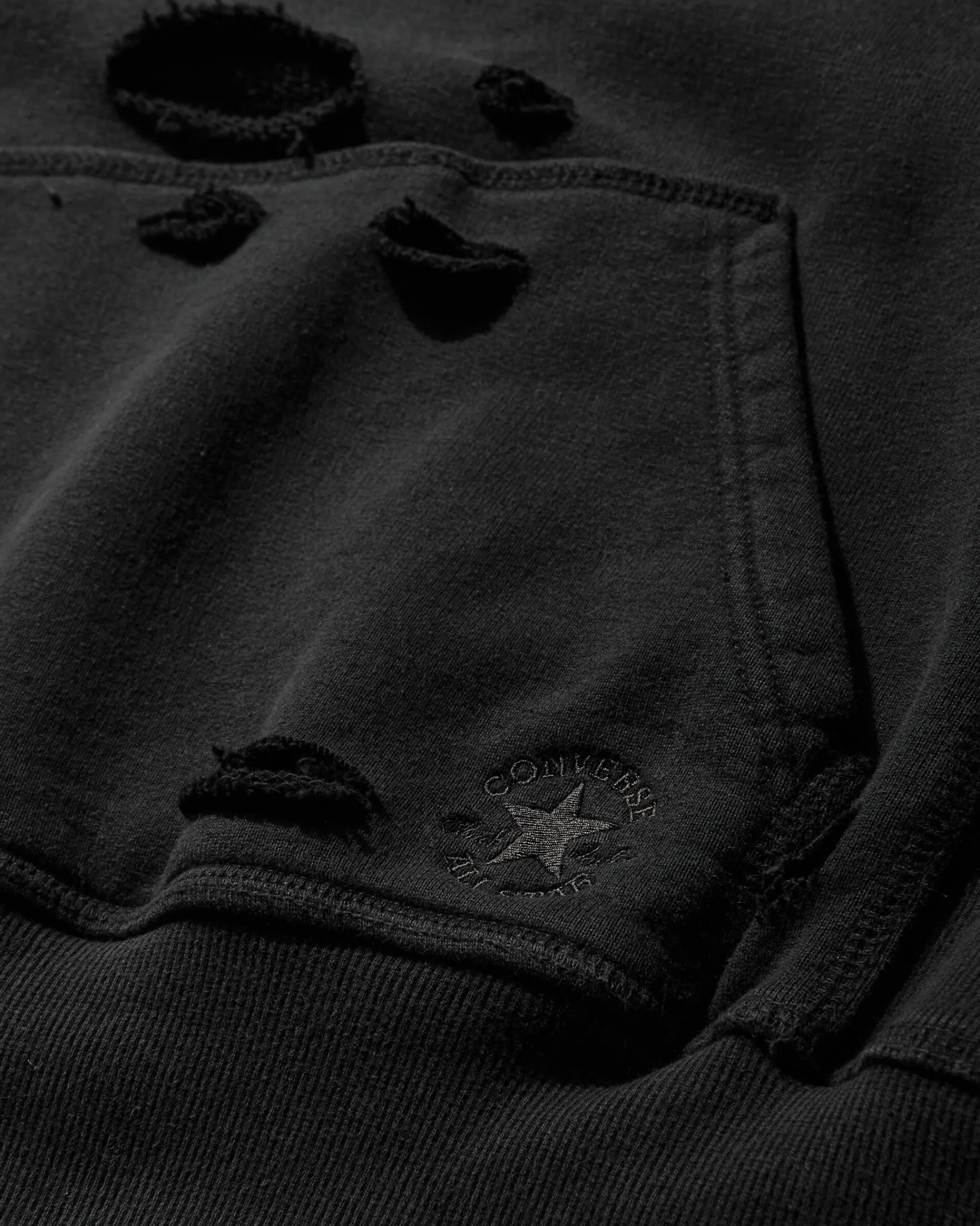 Converse Sweatshirts^Slam Jam Destroyed Hoodie Black