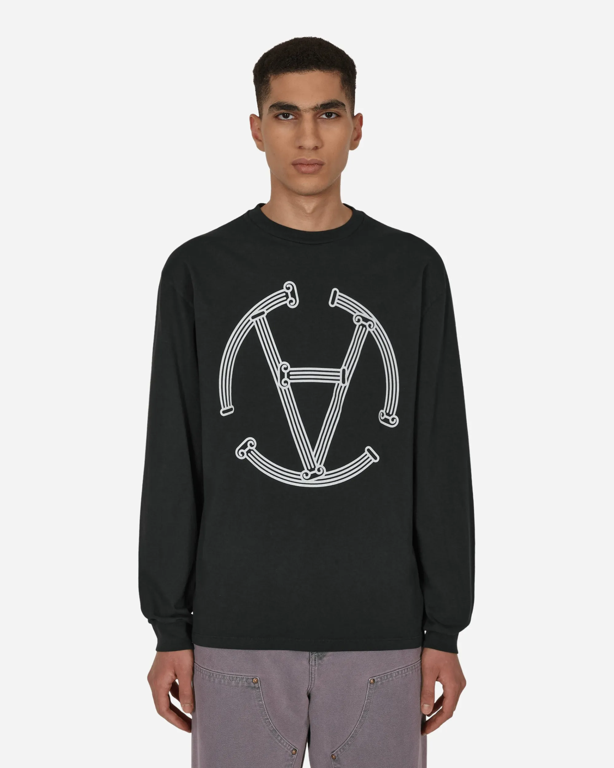 Aries T-Shirts^Slam Jam Exclusive Column Circle Longsleeve T-Shirt Black