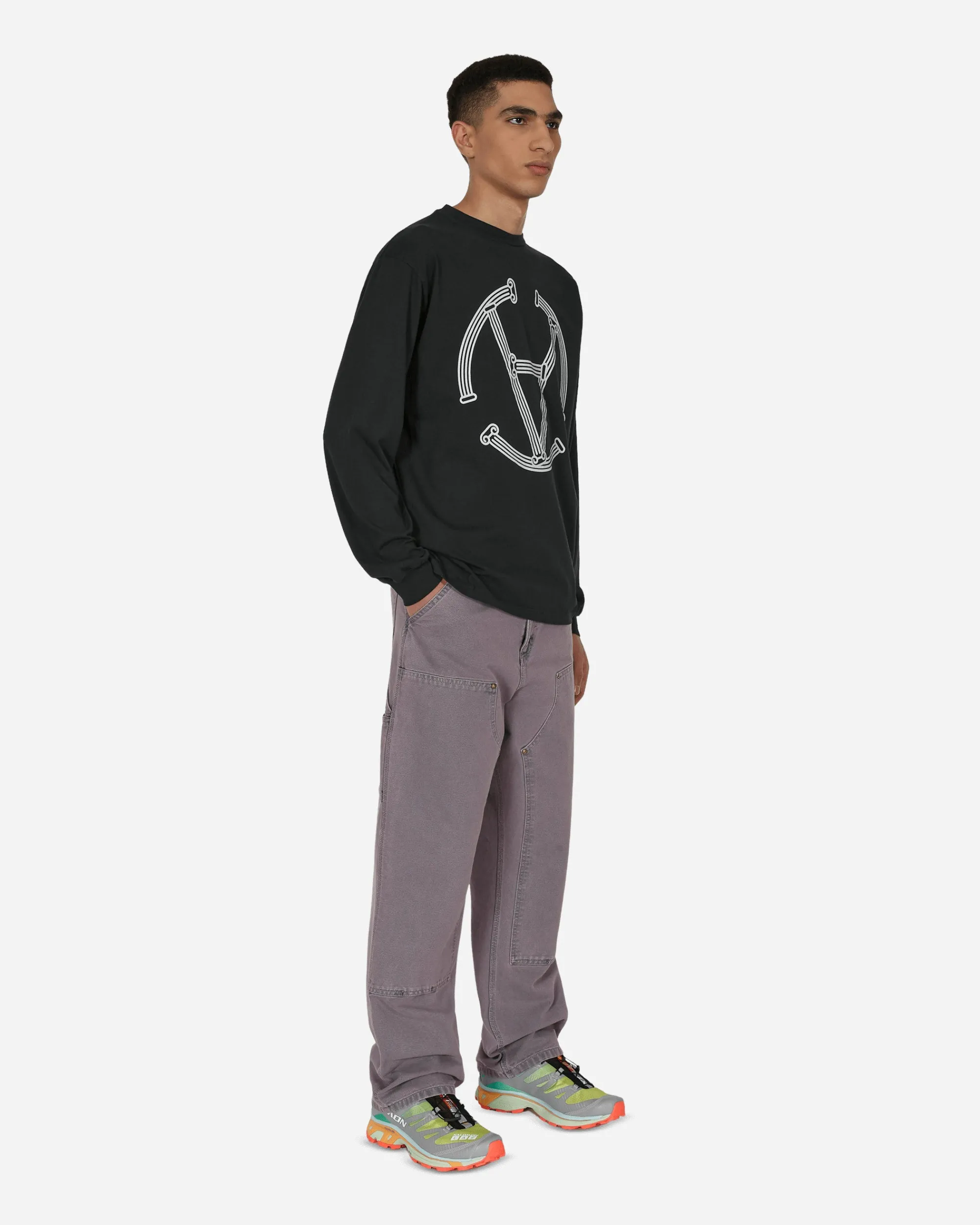 Aries T-Shirts^Slam Jam Exclusive Column Circle Longsleeve T-Shirt Black