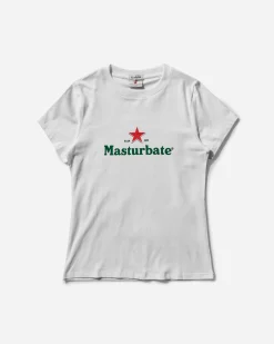 Salomé Poloudenny T-Shirts|T-Shirts^Slam Jam Masturbate T-Shirt White