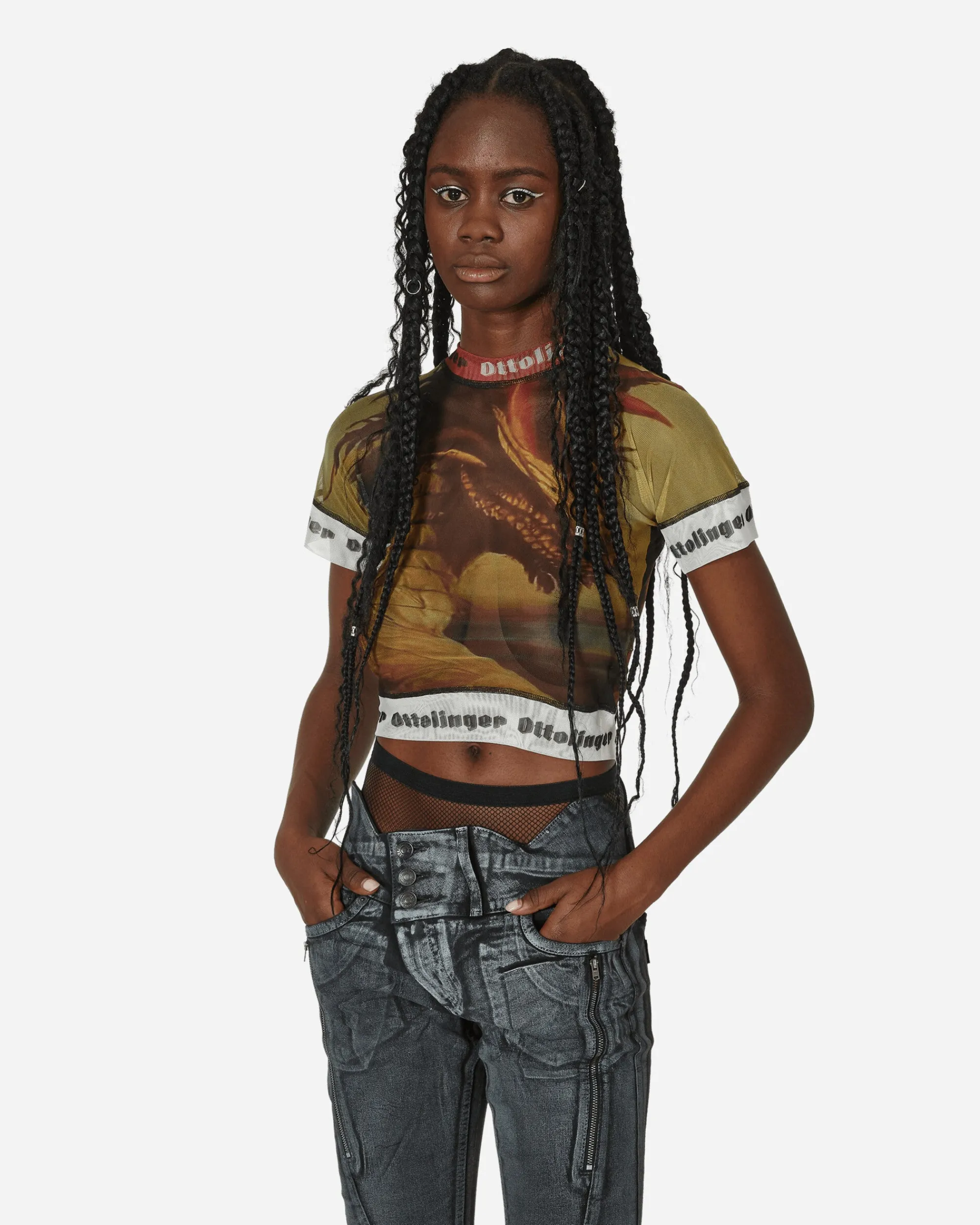 Ottolinger T-Shirts^Slam Jam Mesh T-Shirt Mustard