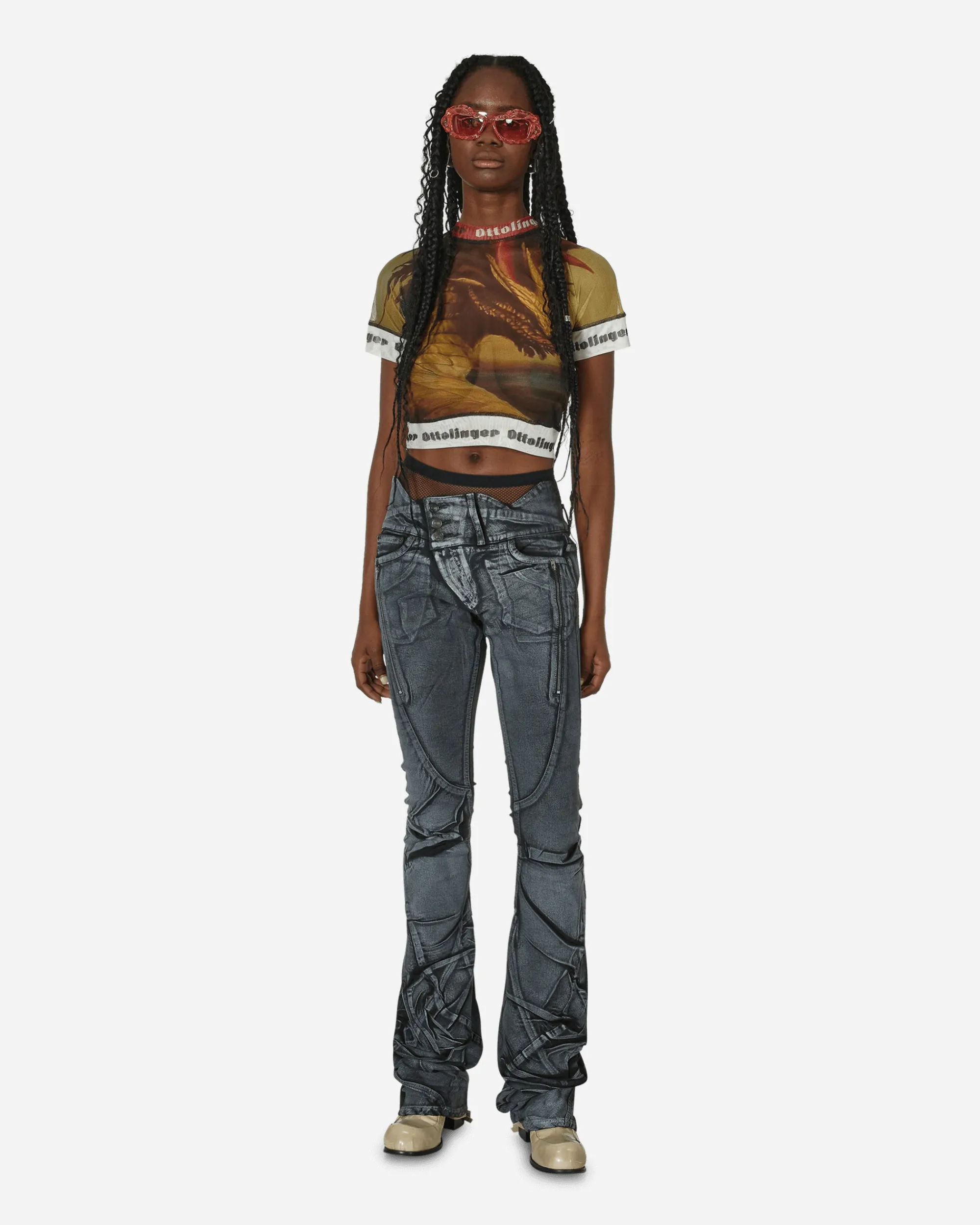 Ottolinger T-Shirts^Slam Jam Mesh T-Shirt Mustard