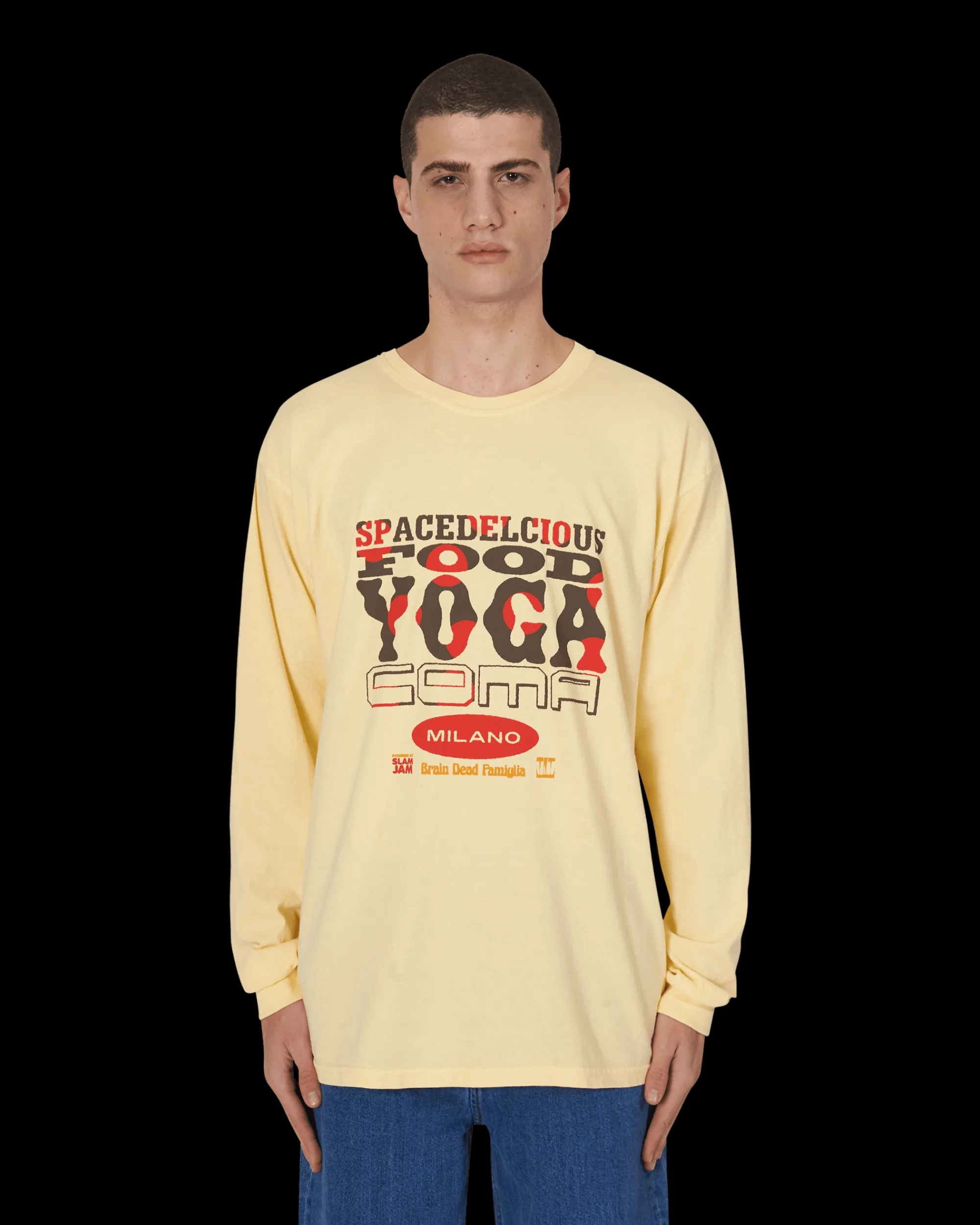 Brain Dead T-Shirts^Slam Jam x SPACEDELICIOUS Longsleeve T-Shirt Yellow