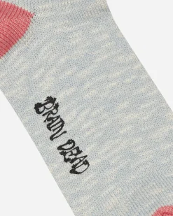 Brain Dead Underwear^Slub 2 Stripes Crew Socks Light Blue