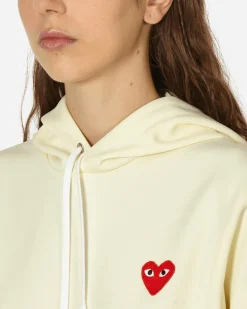 Comme Des Garçons Play Sweatshirts^Small Heart Hooded Sweatshirt Beige