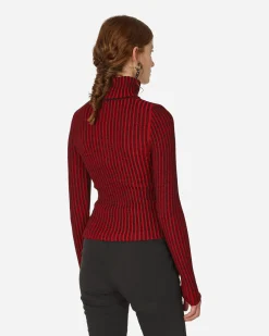 Chet Lo Knitwears^Smiley Flower Top Black / Red