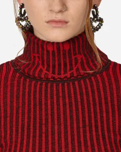 Chet Lo Knitwears^Smiley Flower Top Black / Red