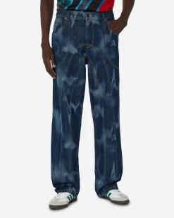 Ahluwalia Pants^Smiley Signature Low Rise Jeans Indigo