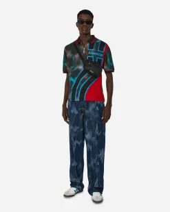 Ahluwalia Pants^Smiley Signature Low Rise Jeans Indigo