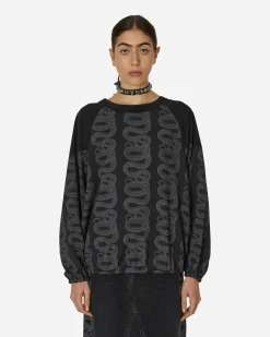 Hysteric Glamour T-Shirts^Snake Loop Pattern Longsleeve Top Black