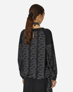 Hysteric Glamour T-Shirts^Snake Loop Pattern Longsleeve Top Black