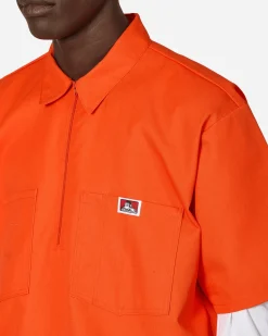 Ben Davis Shirts^Solid 1/2 Zip Shortsleeve Shirt Orange