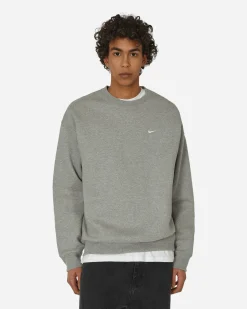 Nike Sweatshirts^Solo Swoosh Crewneck Sweatshirt Dark Grey Heather
