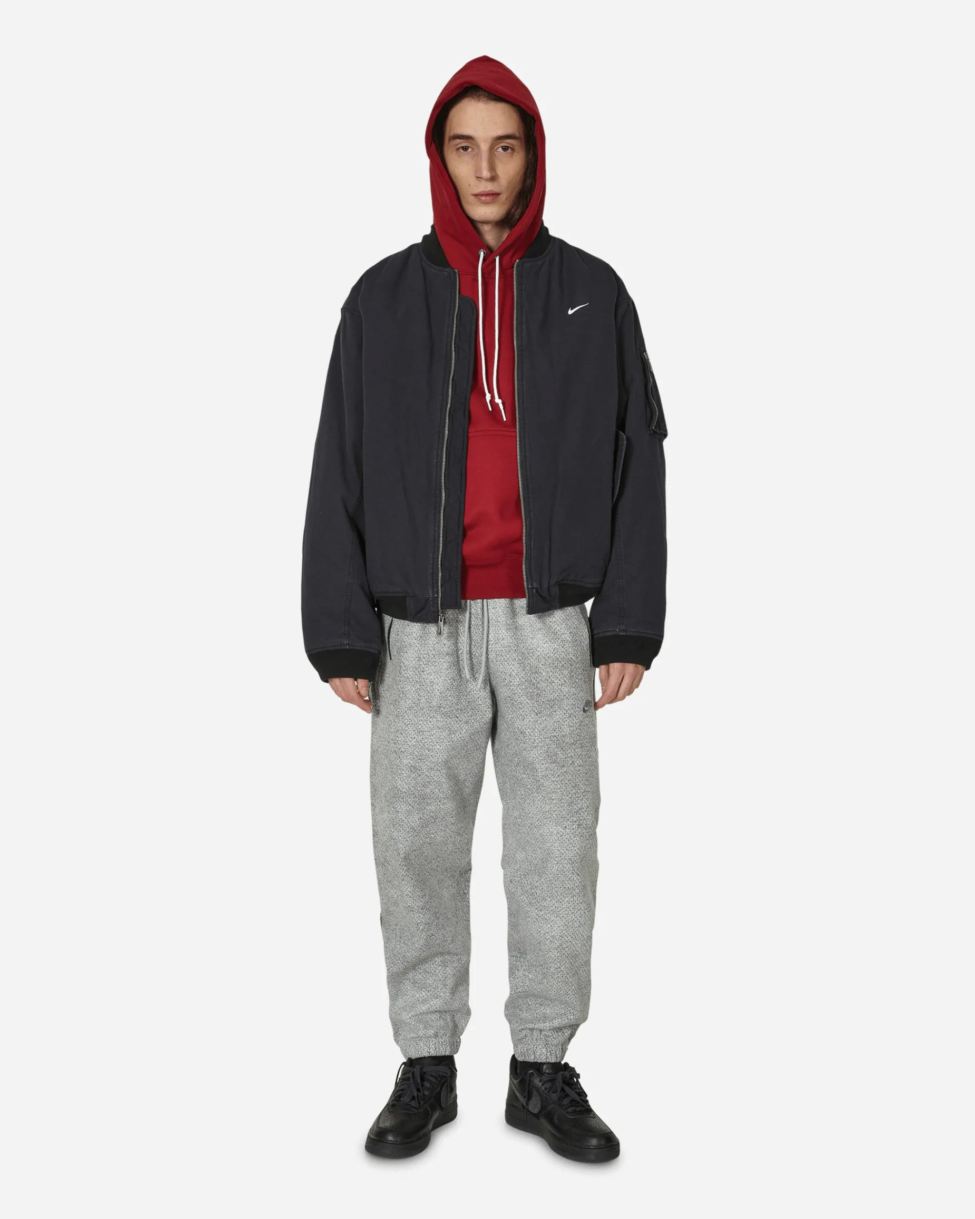 Nike Sweatshirts^Solo Swoosh Hooded Sweatshirt Team Red