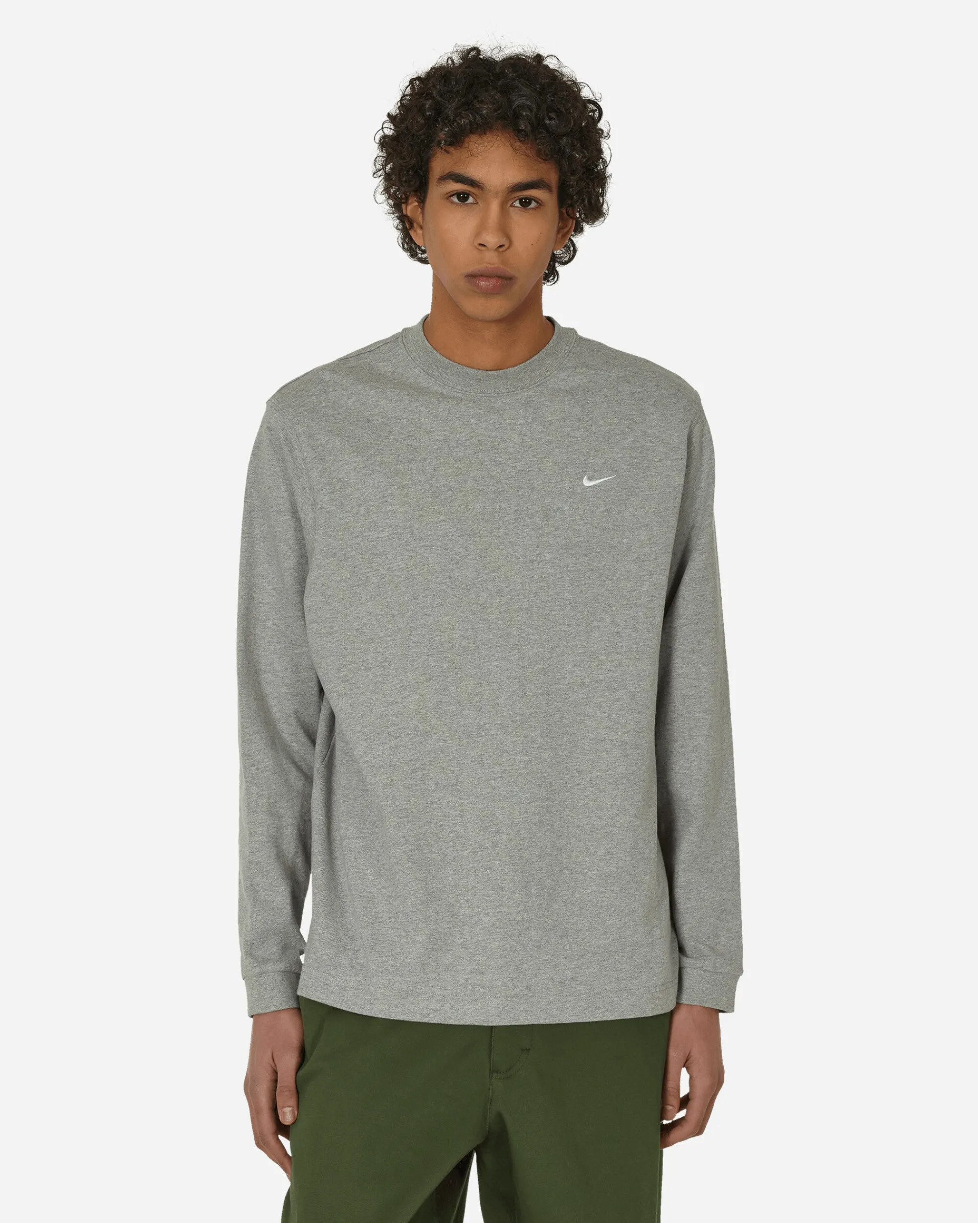 Nike T-Shirts^Solo Swoosh Longsleeve T-Shirt Dark Grey Heather