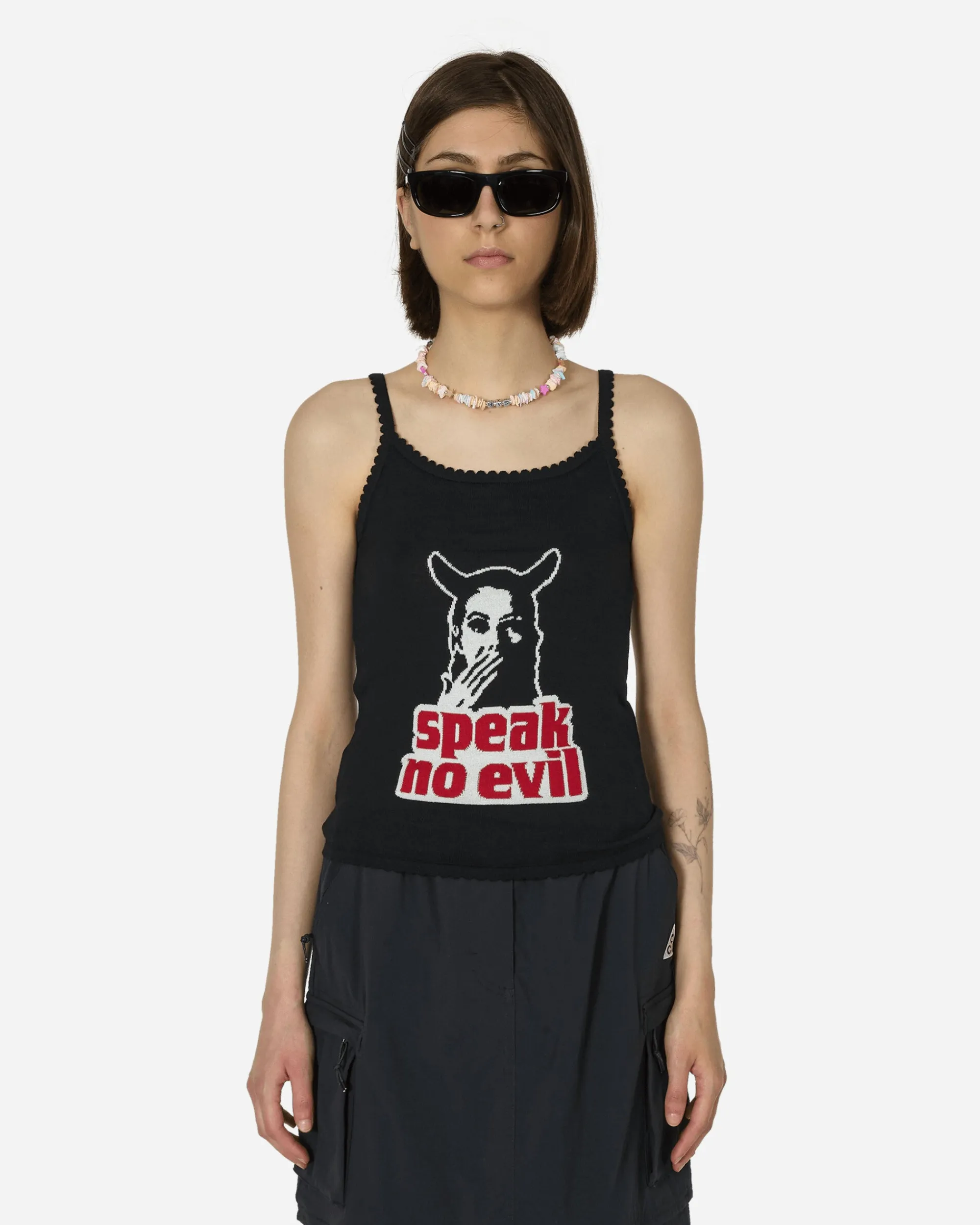 Hysteric Glamour T-Shirts^Speak No Evil Tank Top Black