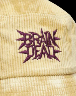 Brain Dead Hats|Hats^Spikey Bleached Cord Bucket Hat Yellow