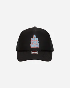 aNYthing Hats|Hats^Stacked Trucker Hat Black
