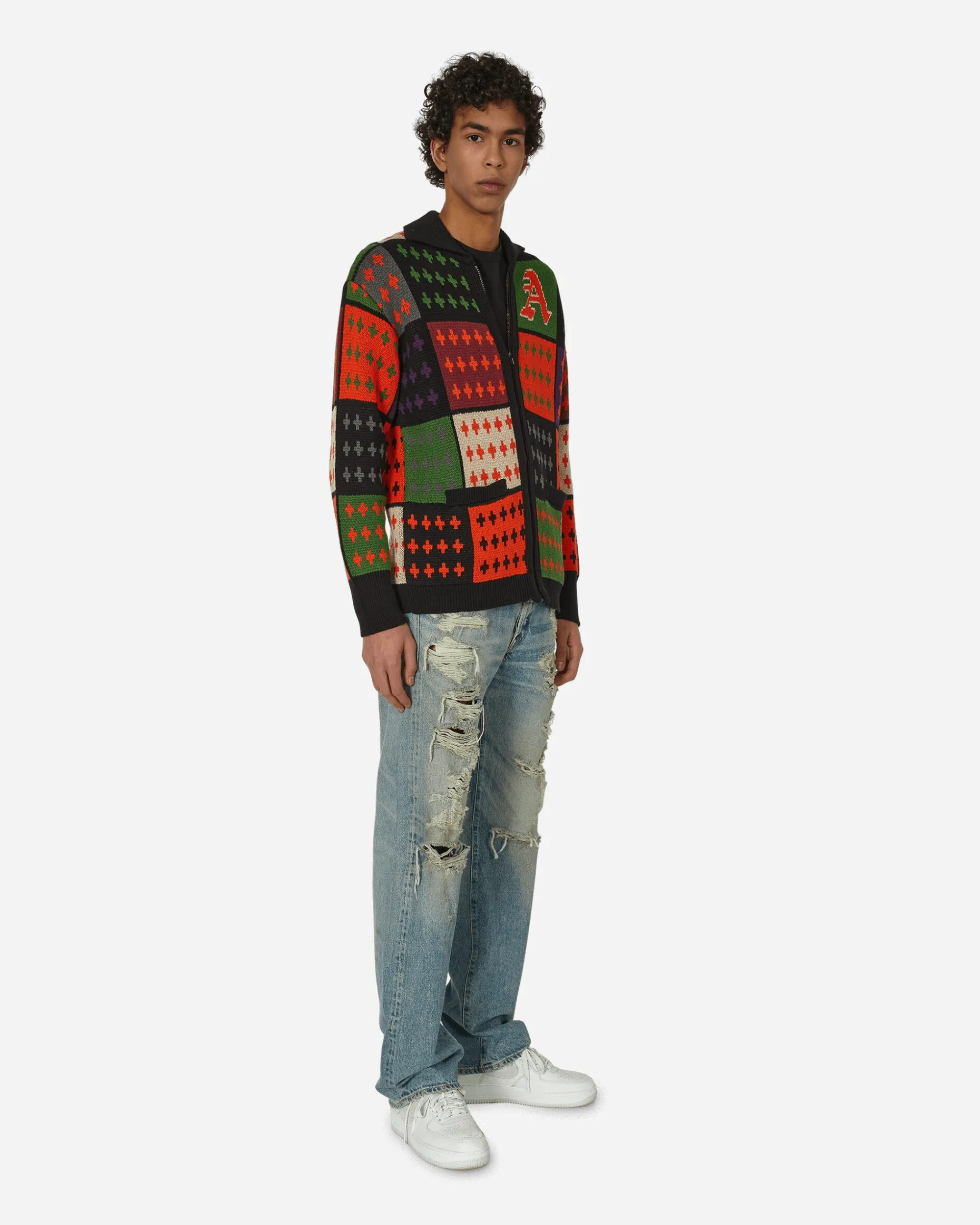 Awake NY Knitwear^Stadium Zip Sweater Multicolor