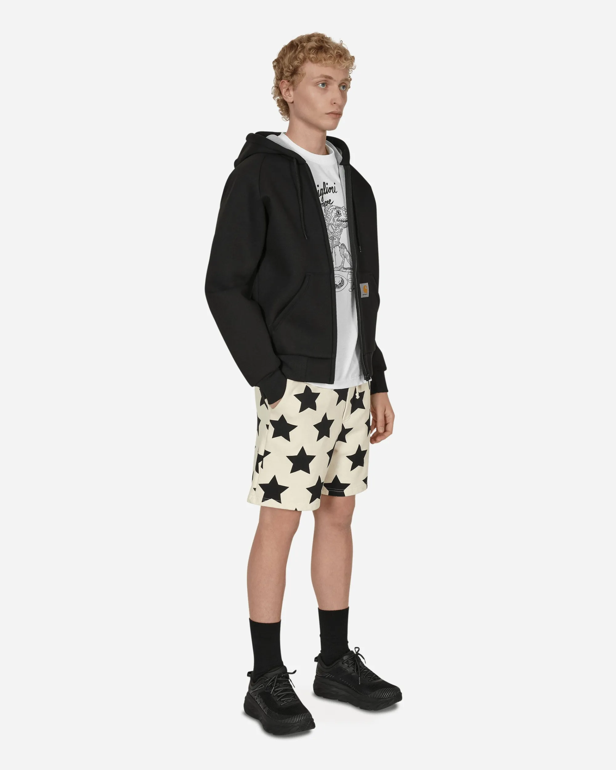 Awake NY Shorts^Star Printed Sweatshorts White