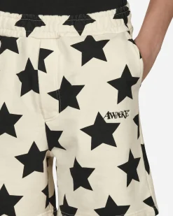 Awake NY Shorts^Star Printed Sweatshorts White