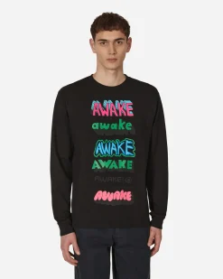 Awake NY T-Shirts^Stefan Meier Printed Longsleeve T-Shirt Black