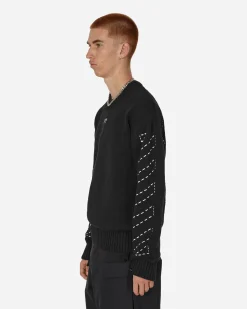 Off-White Knitwear^Stitch Arrows Diags Knit Sweater Black