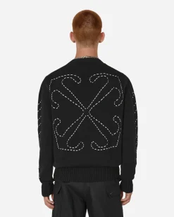 Off-White Knitwear^Stitch Arrows Diags Knit Sweater Black