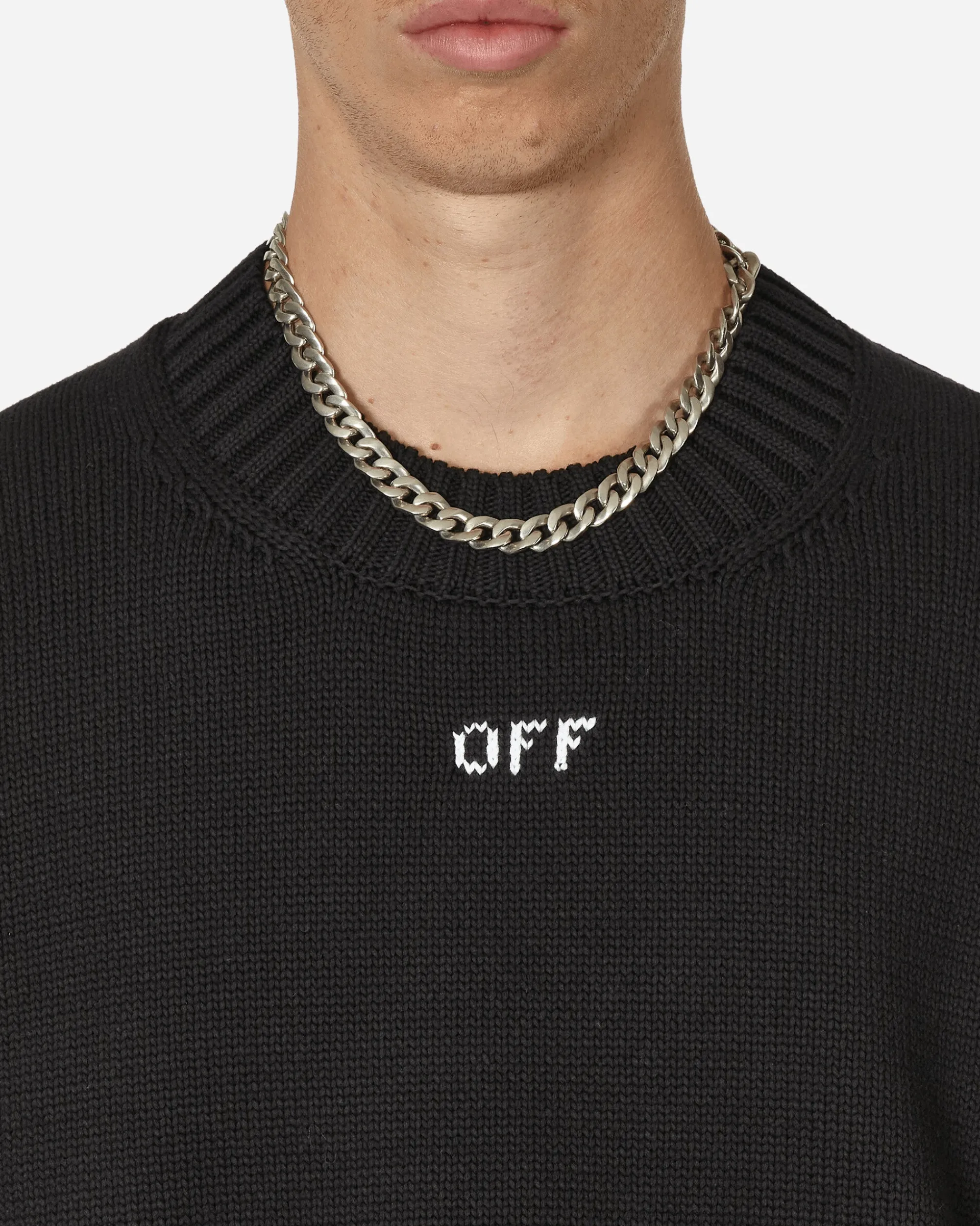 Off-White Knitwear^Stitch Arrows Diags Knit Sweater Black