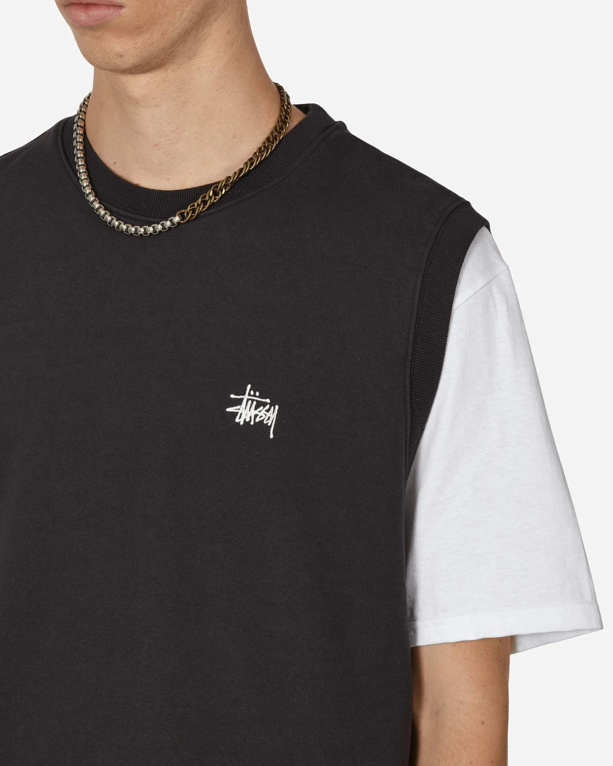 Stüssy Knitwear^Stock Fleece Vest Black