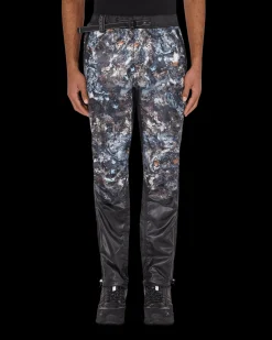 and wander Pants^Stone Printed Ripstop Pants Black