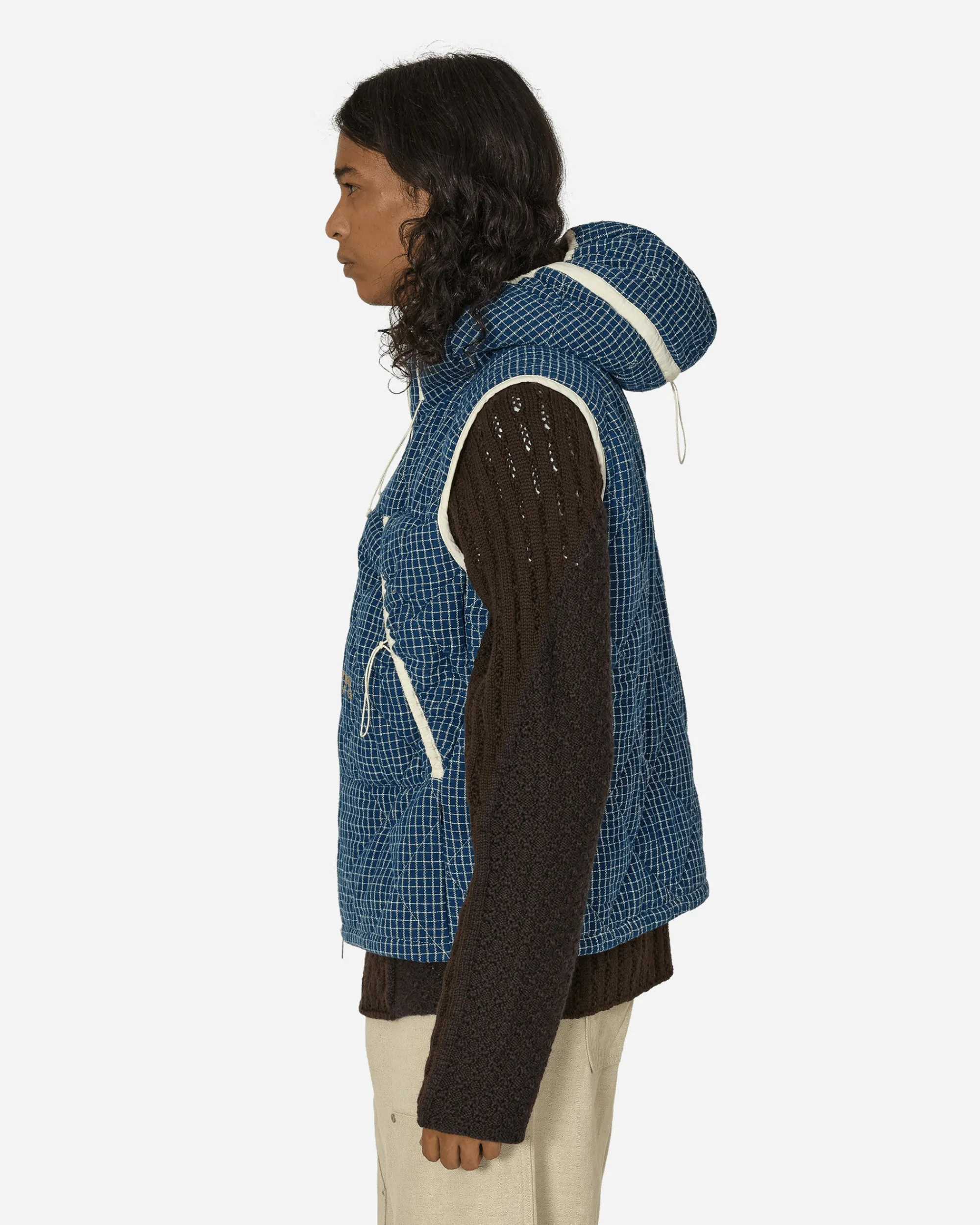 ROA Coats And Jackets^Story mfg. Puffer Vest Indigo Check