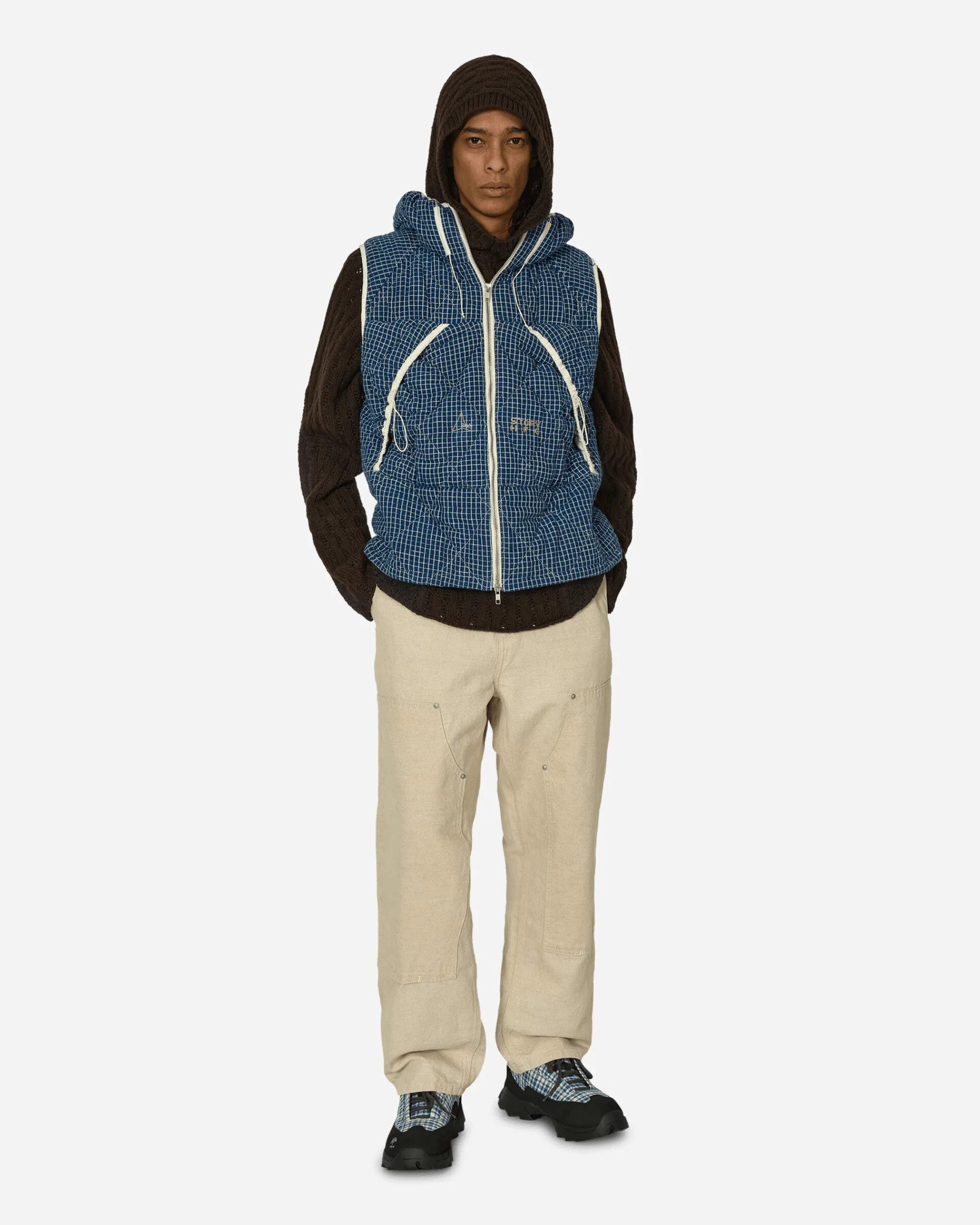 ROA Coats And Jackets^Story mfg. Puffer Vest Indigo Check