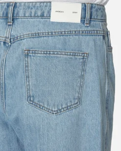 AMOMENTO Pants^Straight Fit Denim Pants Light Blue