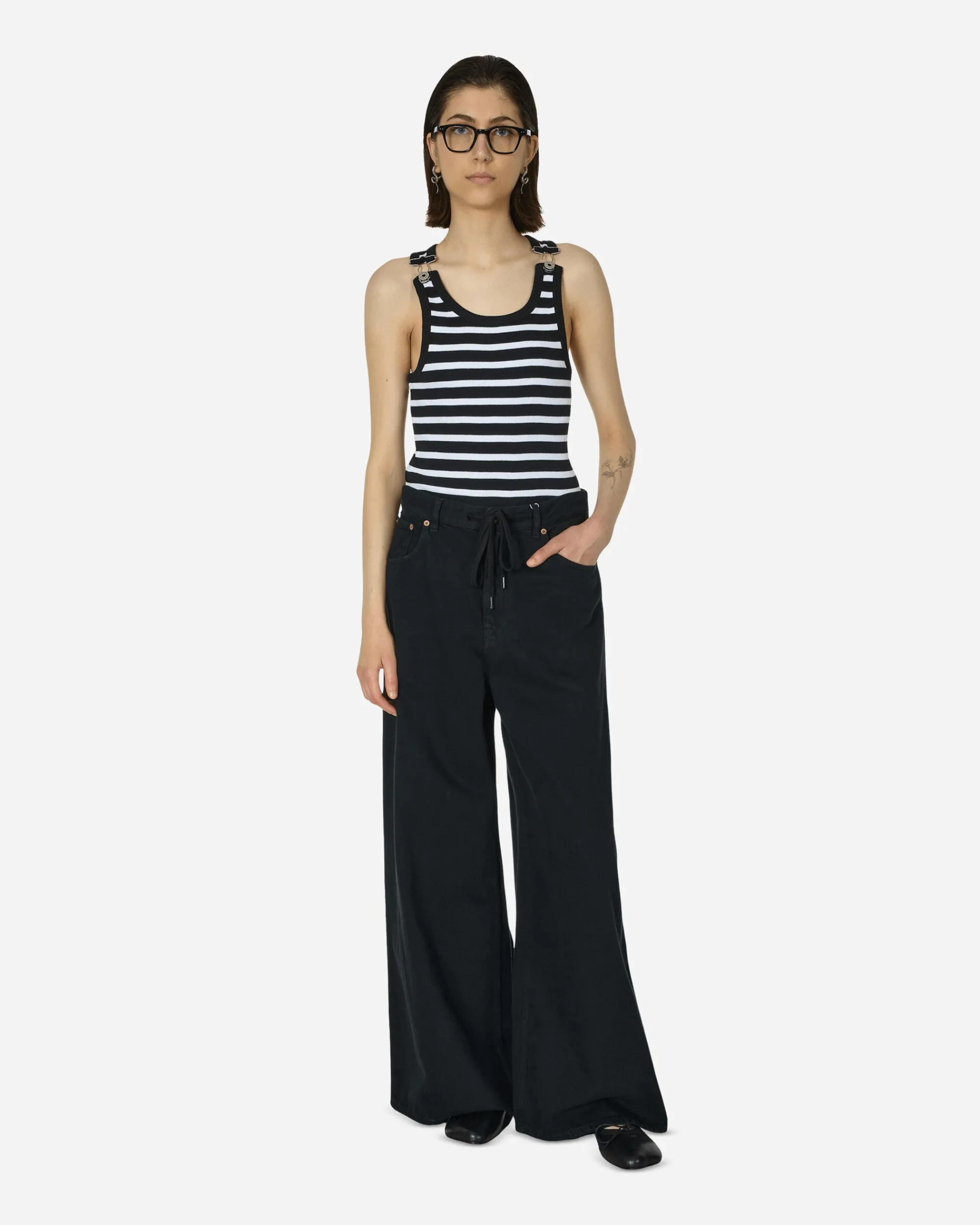 Jean Paul Gaultier T-Shirts^Strapped Marinière Tank Top Black / White