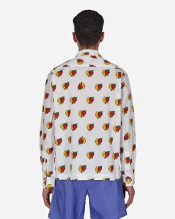Sky High Farm Shirts^Strawberry & Moon Longsleeve Shirt White