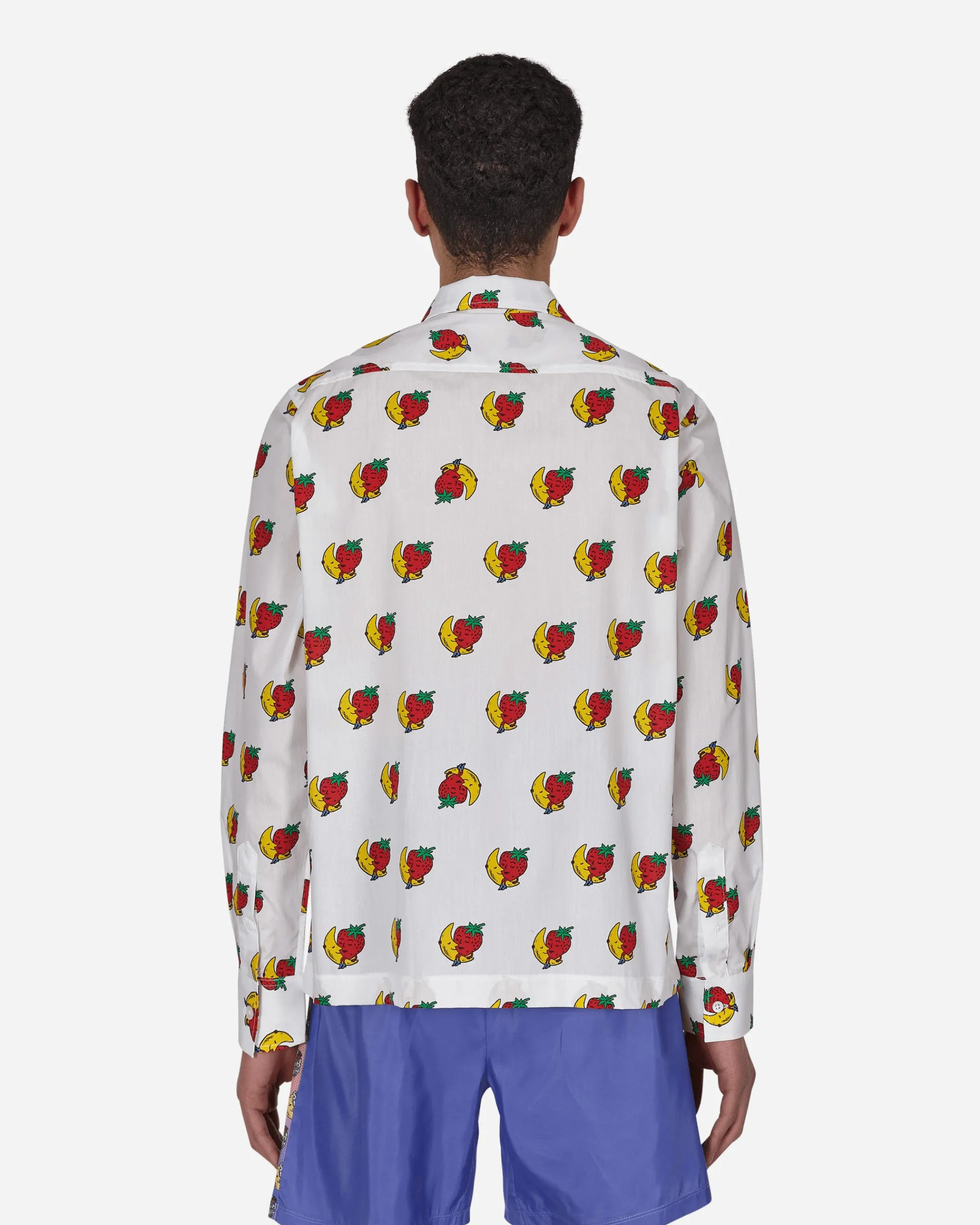 Sky High Farm Shirts^Strawberry & Moon Longsleeve Shirt White