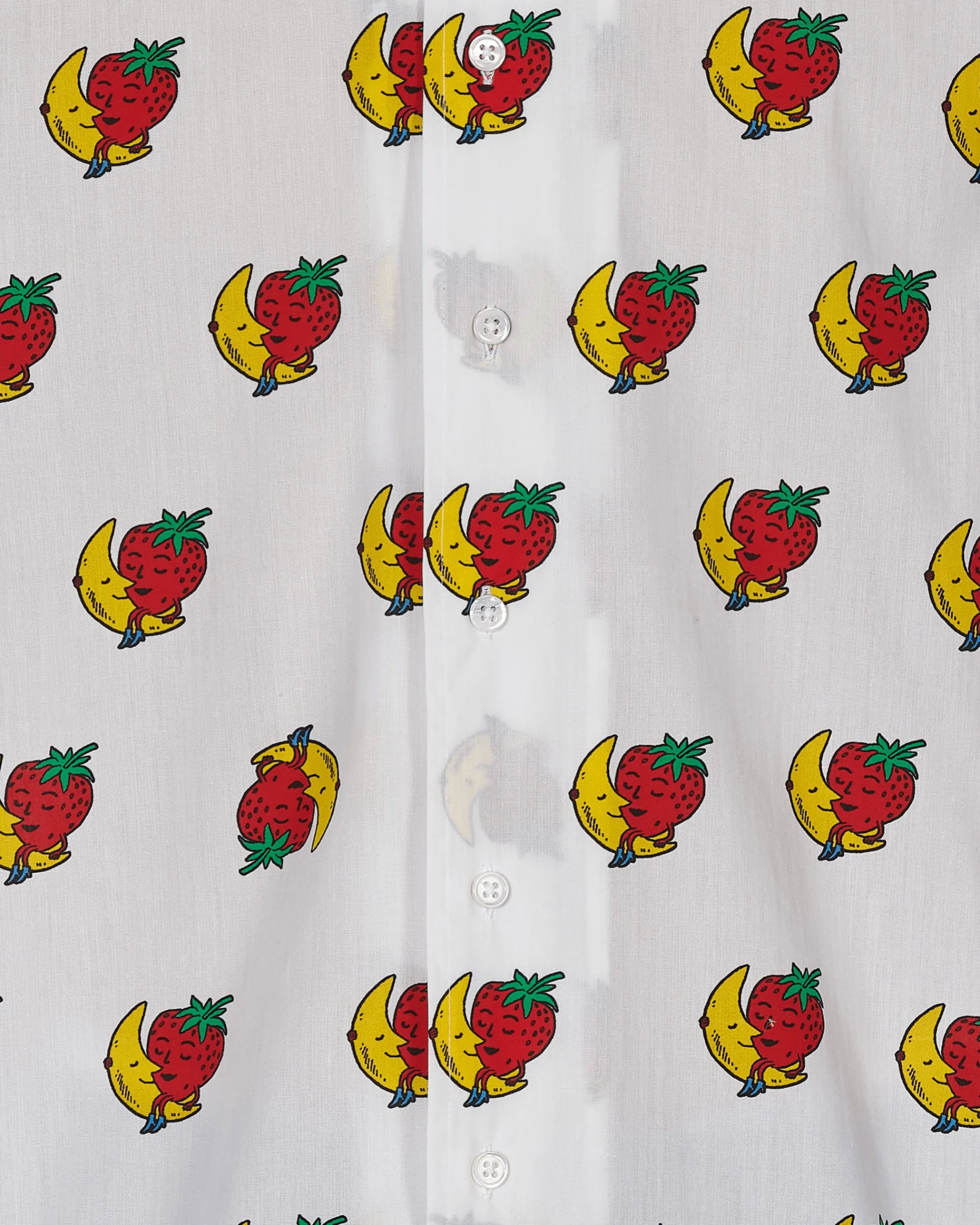 Sky High Farm Shirts^Strawberry & Moon Longsleeve Shirt White