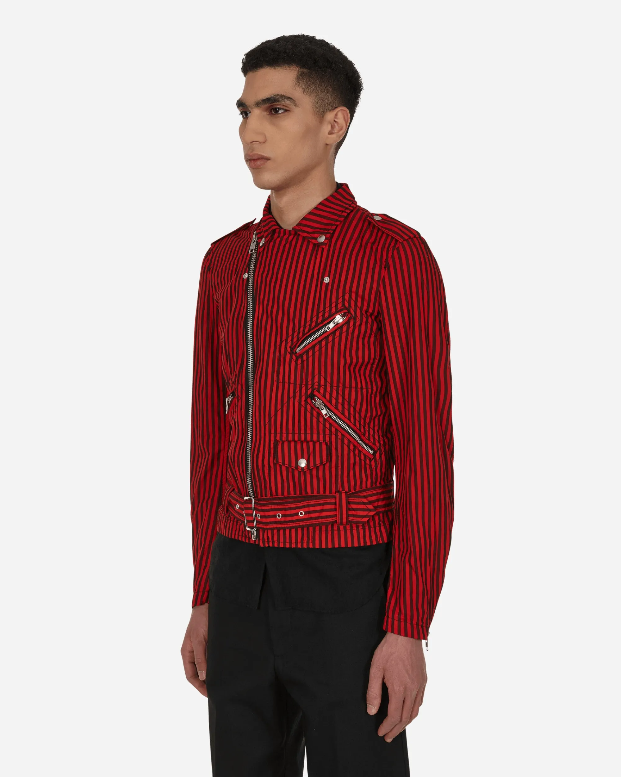Comme Des Garçons Shirt Coats And Jackets^Stripe Biker Jacket Red
